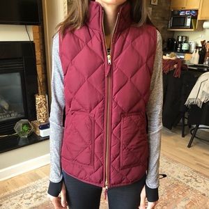 jcrew maroon puffer vest